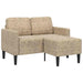 2-zitsbank met chaise longue L-vormig lichtgrijs 125 cm kunstleer