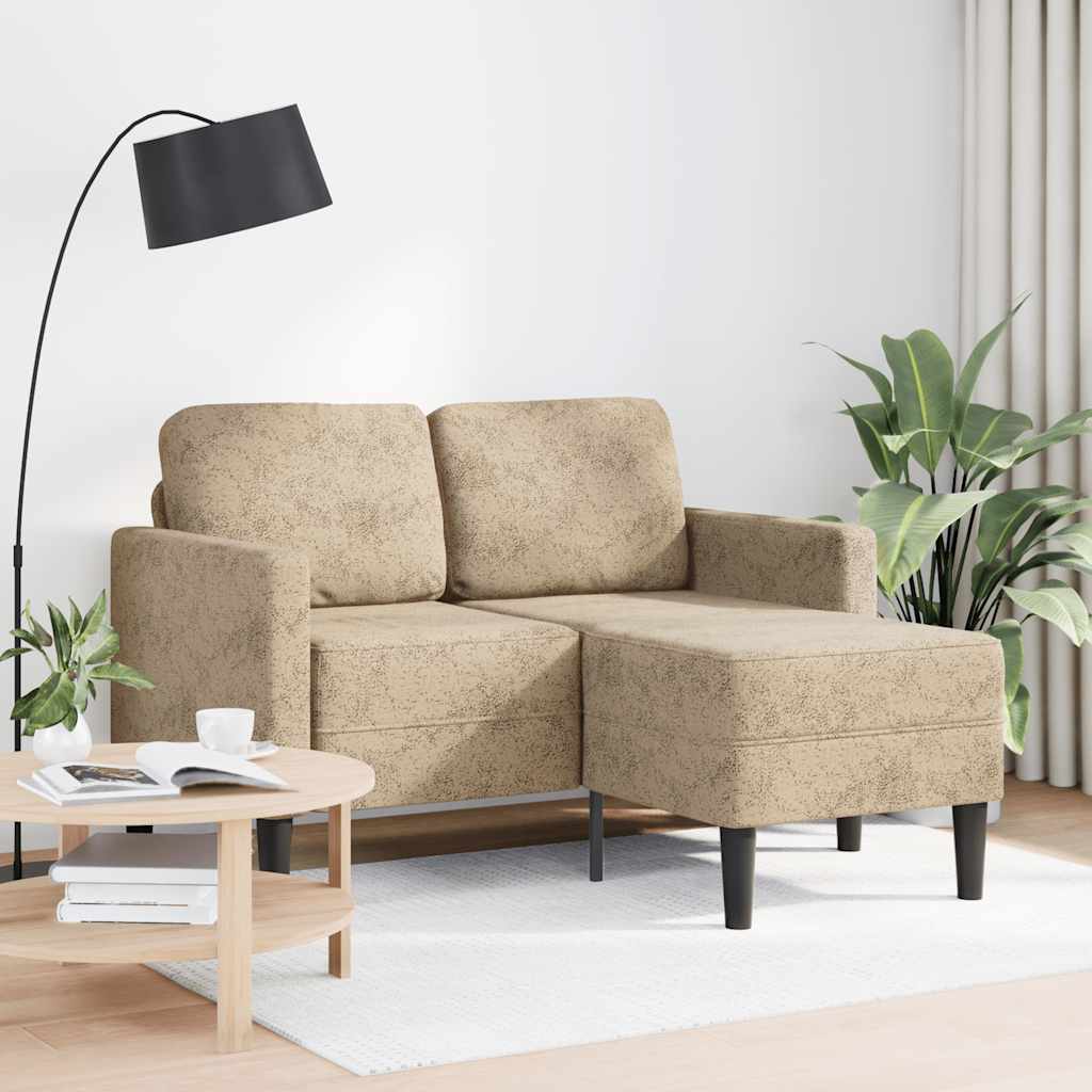 2-zitsbank met chaise longue L-vormig lichtgrijs 125 cm kunstleer