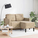 2-zitsbank met chaise longue L-vormig lichtgrijs 125 cm kunstleer