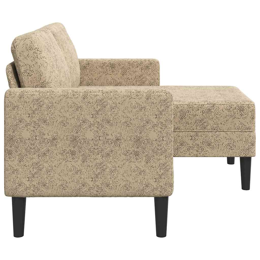 2-zitsbank met chaise longue L-vormig lichtgrijs 125 cm kunstleer