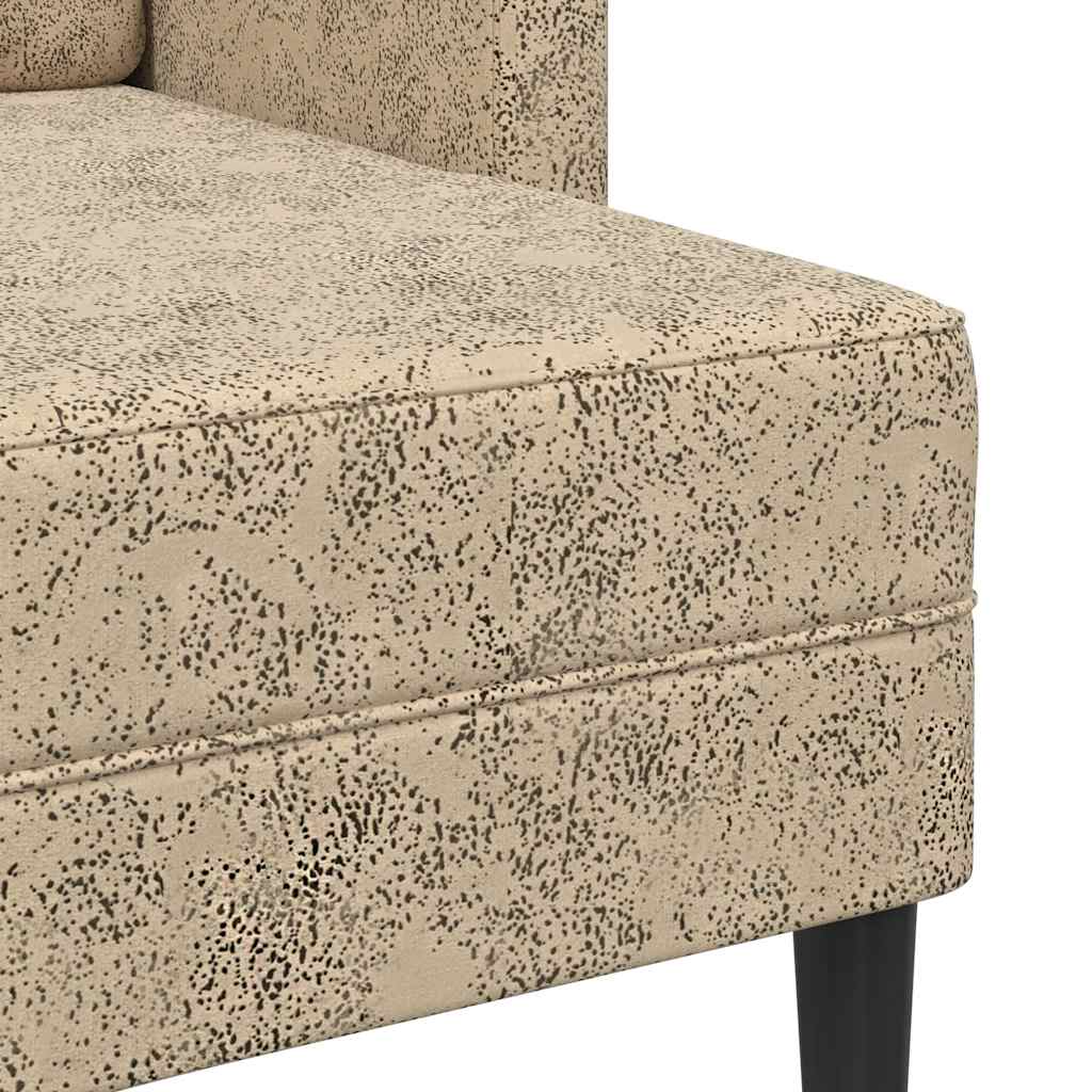 2-zitsbank met chaise longue L-vormig lichtgrijs 125 cm kunstleer