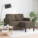 2-zitsbank met chaise longue, L-vormig, donkergrijs, 125 cm, kunstleer