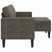 2-zitsbank met chaise longue, L-vormig, donkergrijs, 125 cm, kunstleer