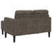 2-zitsbank met chaise longue, L-vormig, donkergrijs, 125 cm, kunstleer
