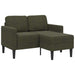 2-zitsbank met chaise longue, L-vormig, legergroen, 125 cm, kunstleer