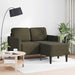 2-zitsbank met chaise longue, L-vormig, legergroen, 125 cm, kunstleer