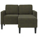 2-zitsbank met chaise longue, L-vormig, legergroen, 125 cm, kunstleer