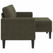 2-zitsbank met chaise longue, L-vormig, legergroen, 125 cm, kunstleer