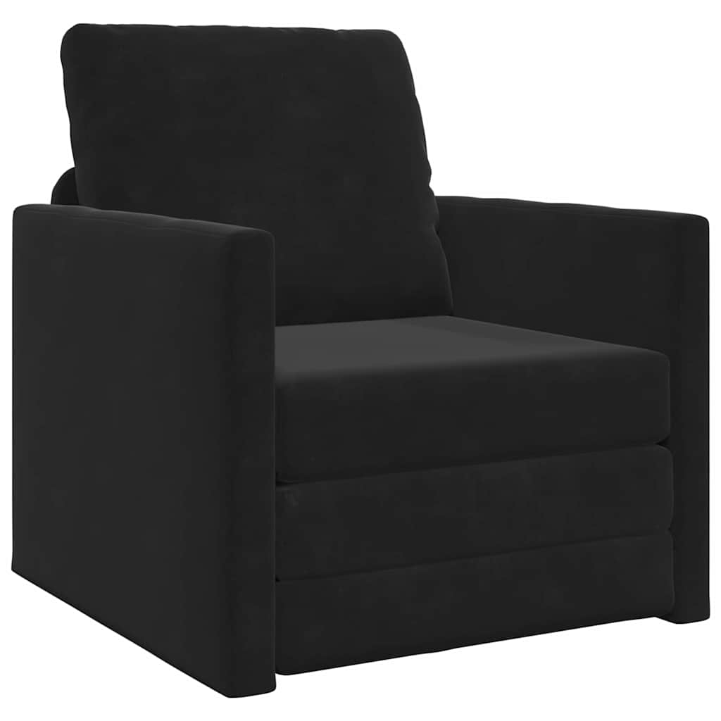 Slaapbank Zwart 74 x 77 x 81 cm Fluweel