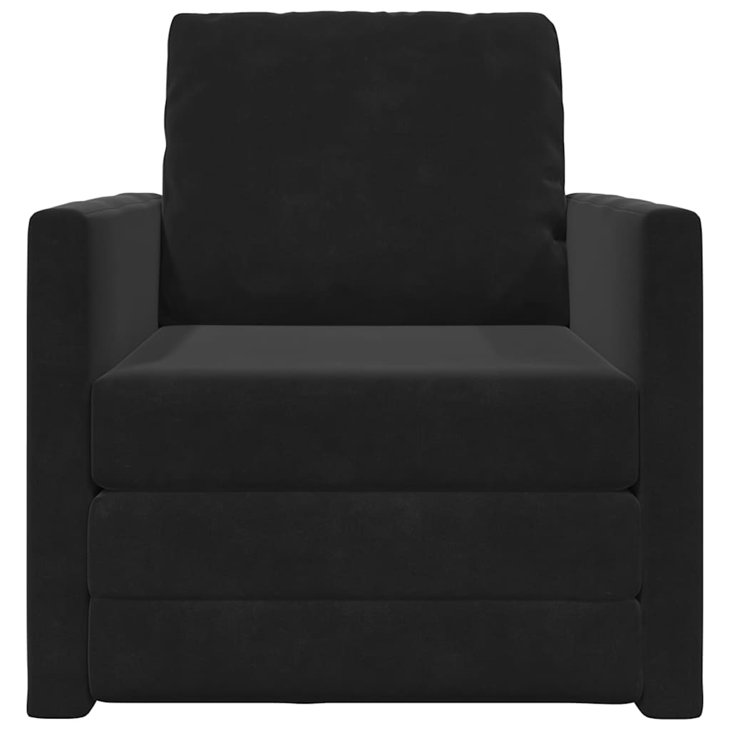 Slaapbank Zwart 74 x 77 x 81 cm Fluweel