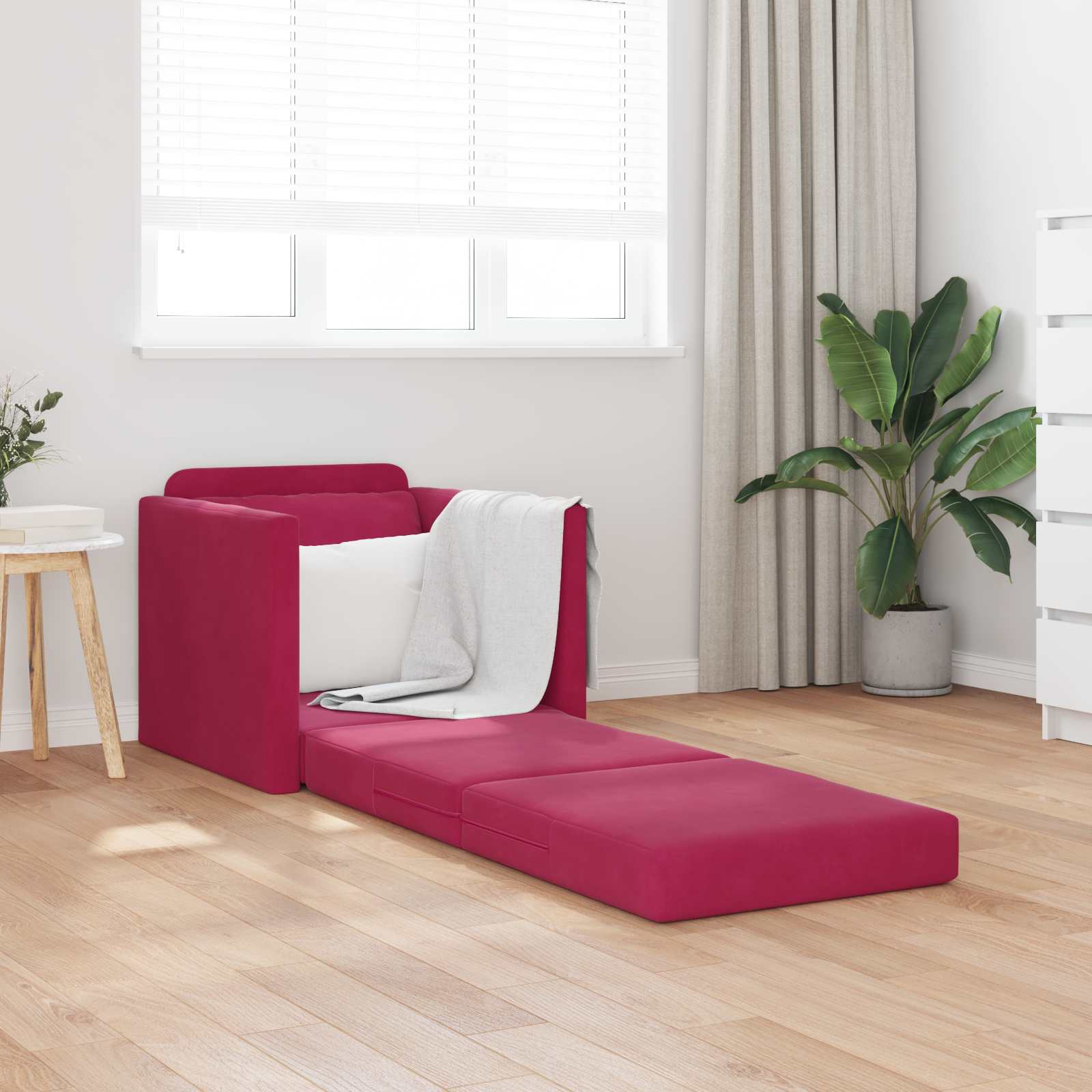 Slaapbank Wijnrood 74 x 77 x 81 cm Fluweel