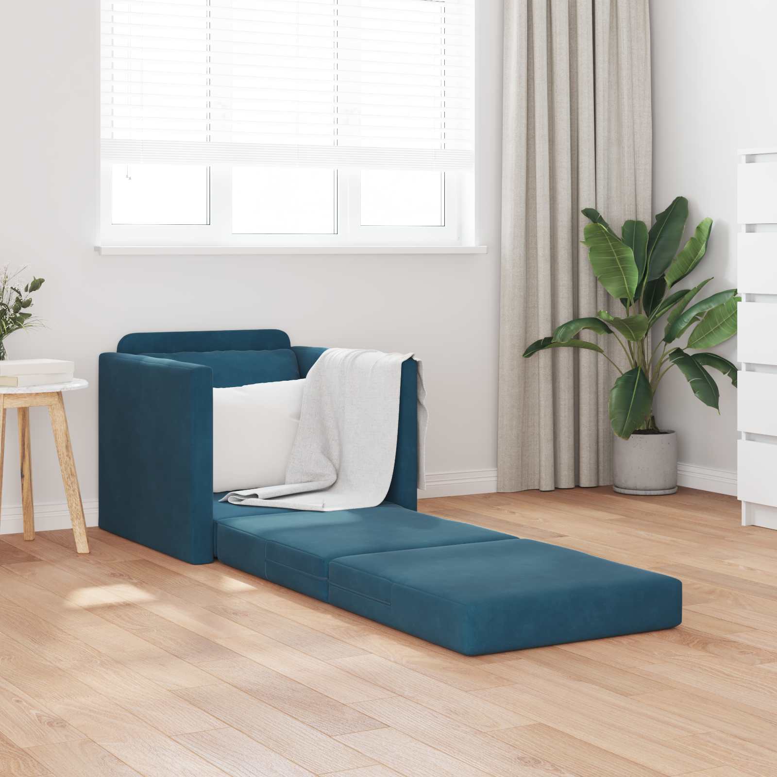 Slaapbank Blauw 74 x 77 x 81 cm Fluweel