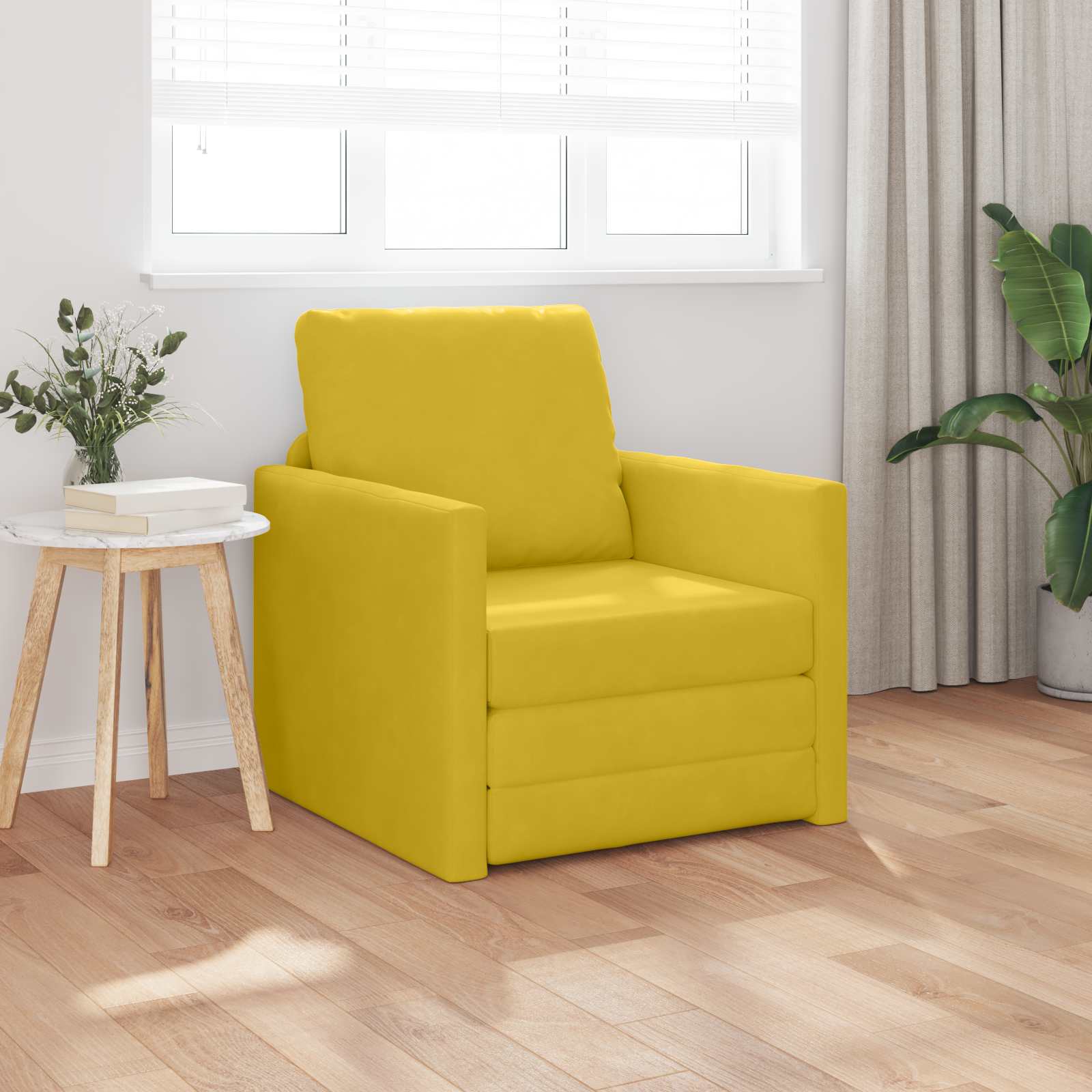 Slaapbank Donkergeel 74 x 77 x 81 cm Fluweel