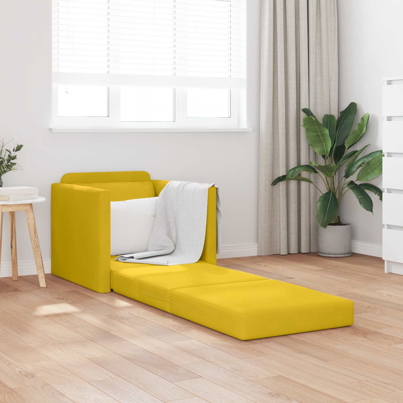 Slaapbank Donkergeel 74 x 77 x 81 cm Fluweel