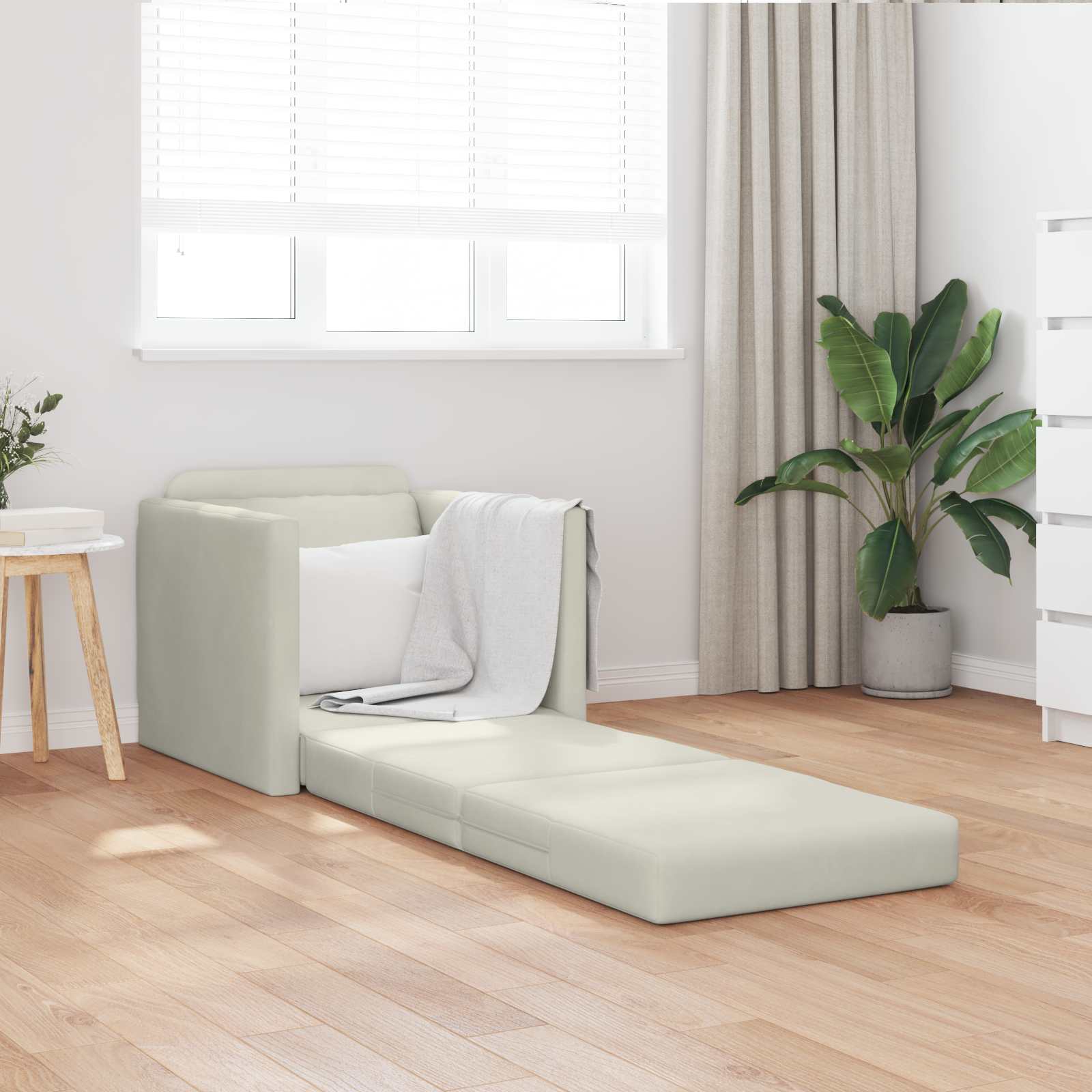 Slaapbank Crème 74 x 77 x 81 cm Fluweel