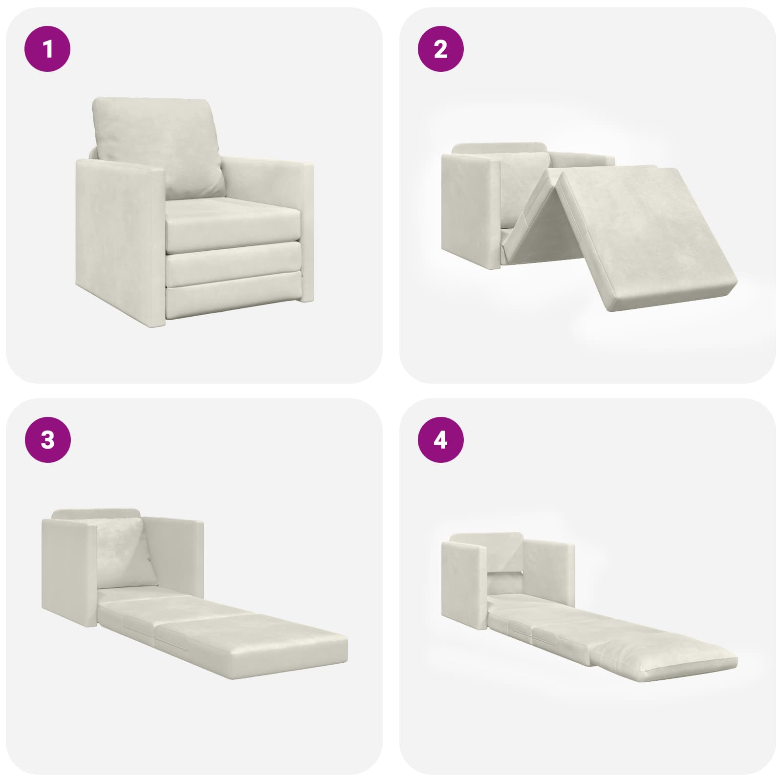 Slaapbank Crème 74 x 77 x 81 cm Fluweel
