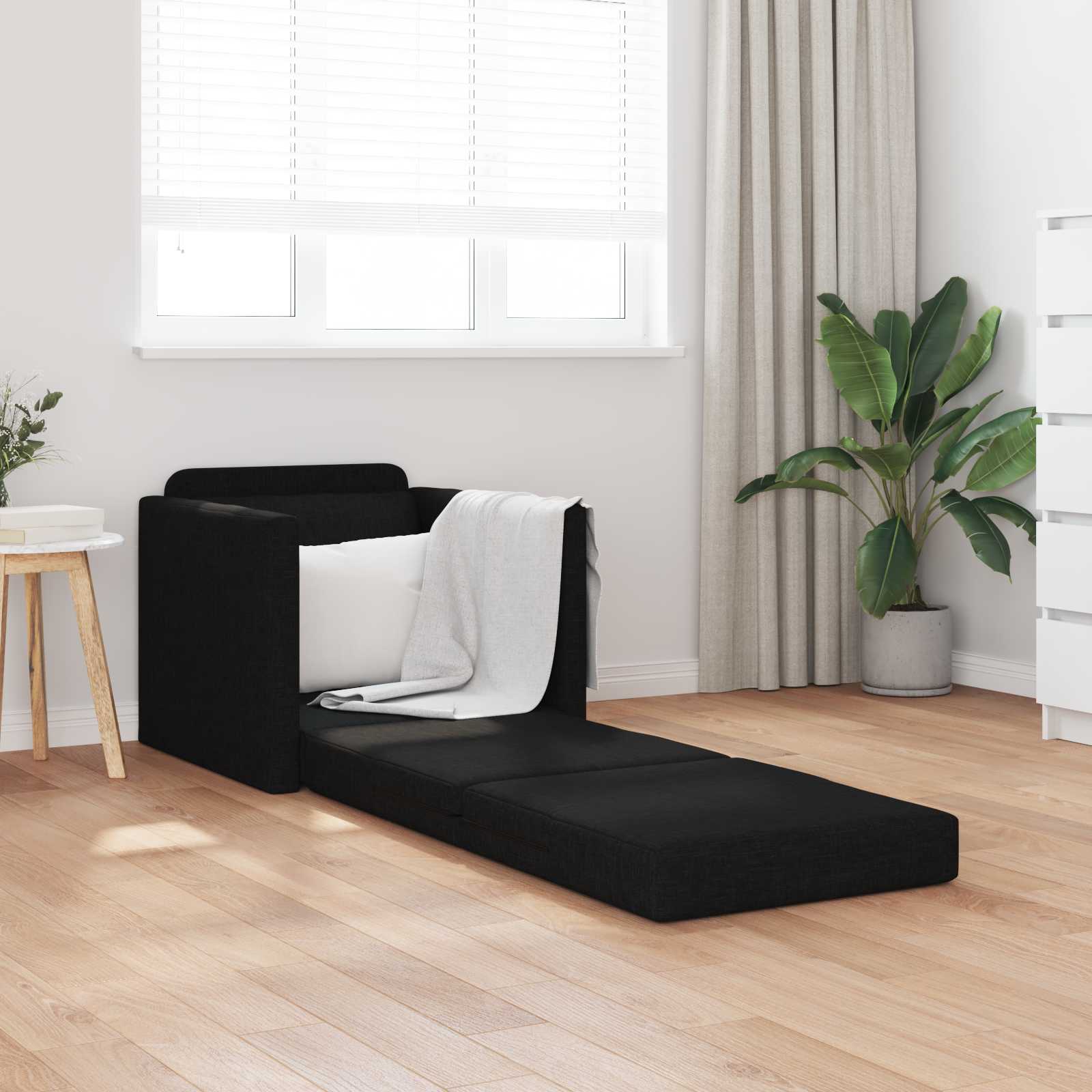 Slaapbank Zwart 74 x 77 x 81 cm Stof