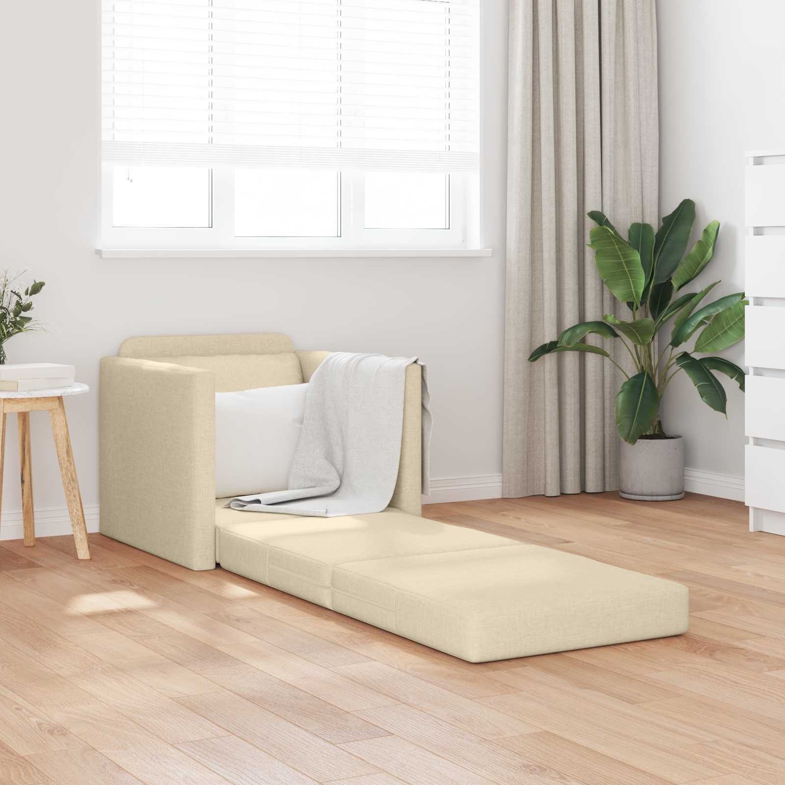 Slaapbank Crème 74 x 77 x 81 cm Stof