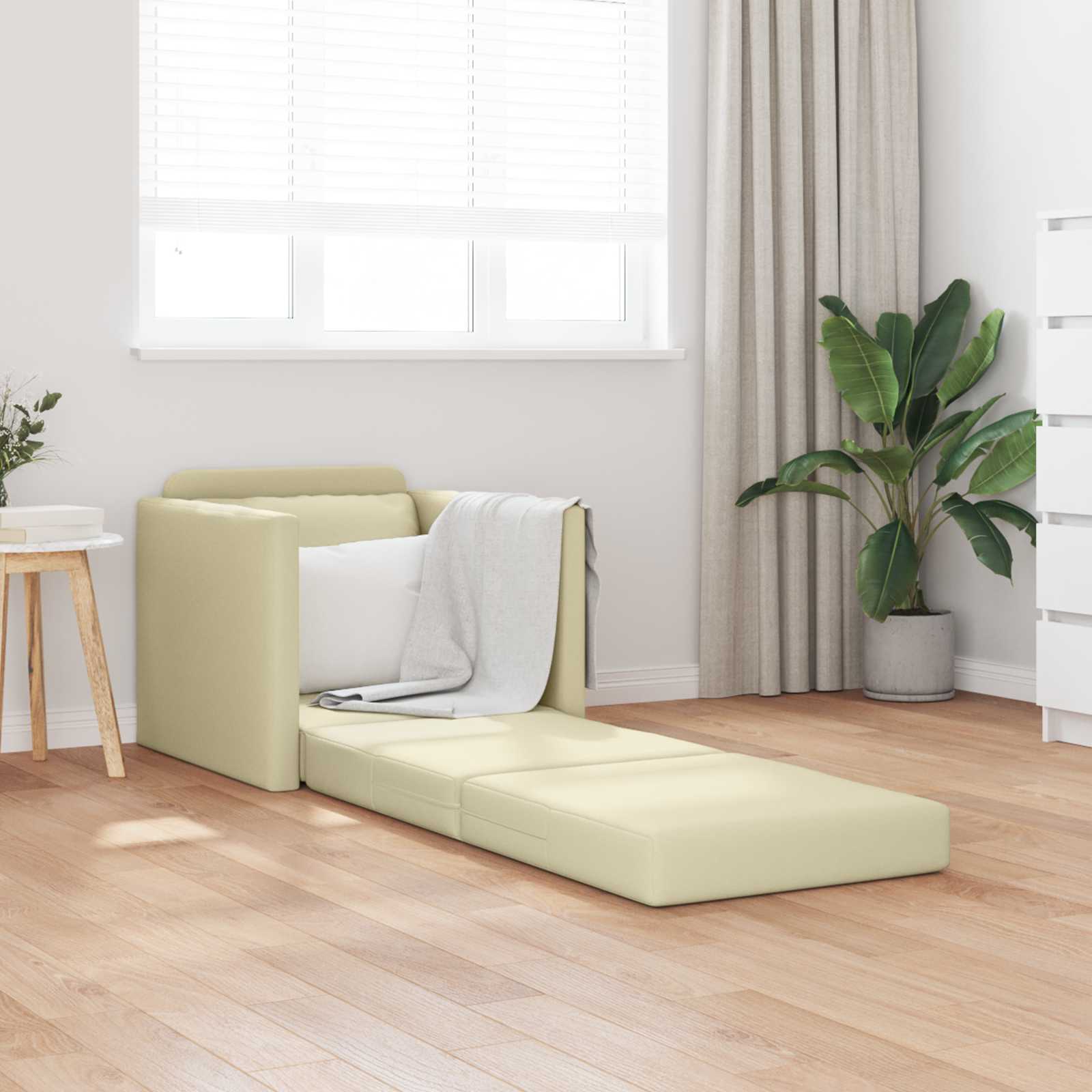 Slaapbank 60cm Crème Kunstleer