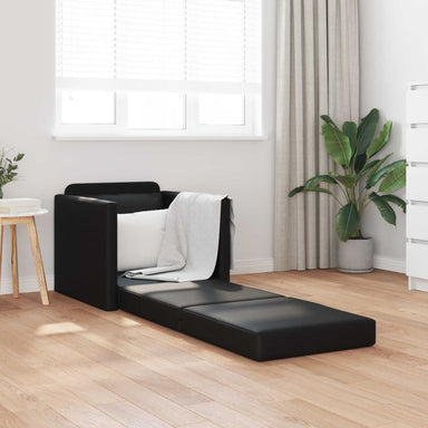 Slaapbank 60cm Zwart Kunstleer