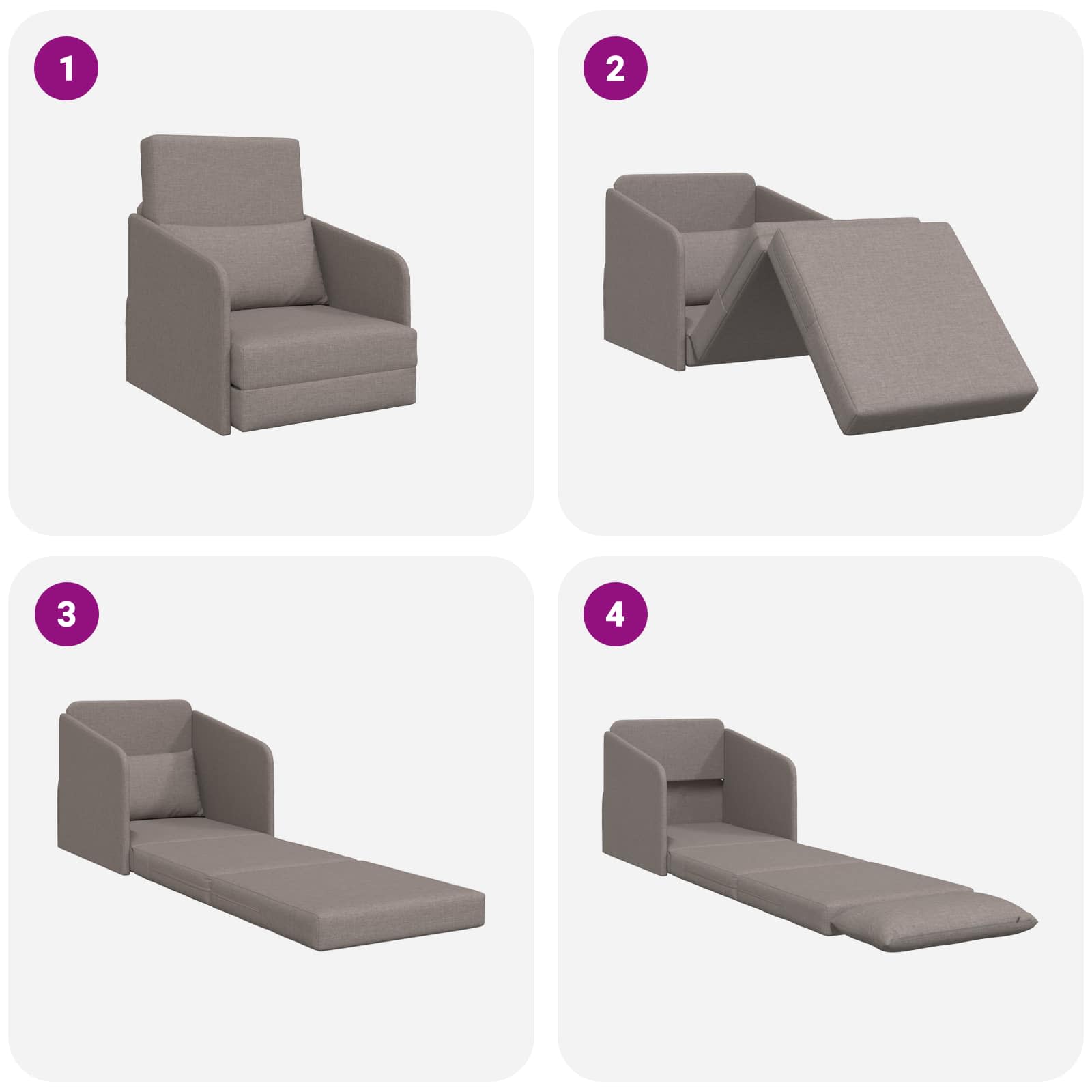 Slaapbank Taupe 65 x 80 x 83 cm Stof