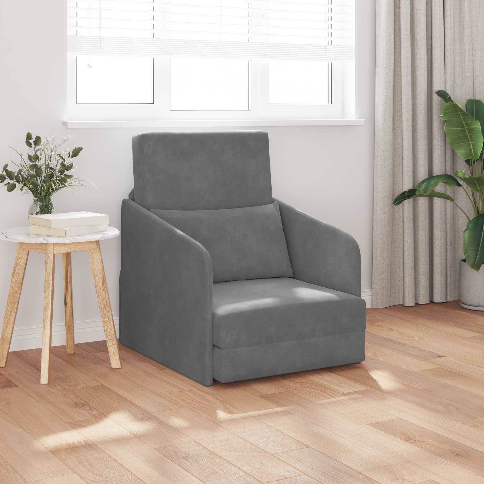 Slaapbank Donkergrijs 65 x 80 x 83 cm Fluweel