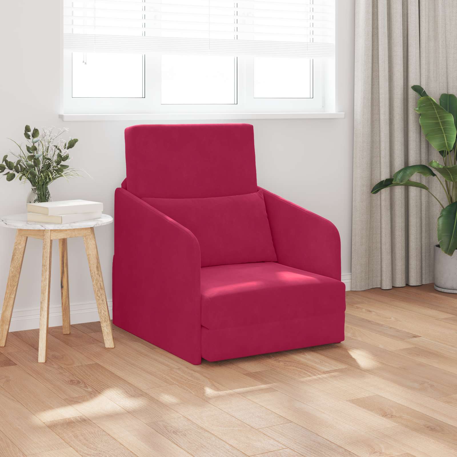 Slaapbank Wijnrood 65 x 80 x 83 cm Fluweel