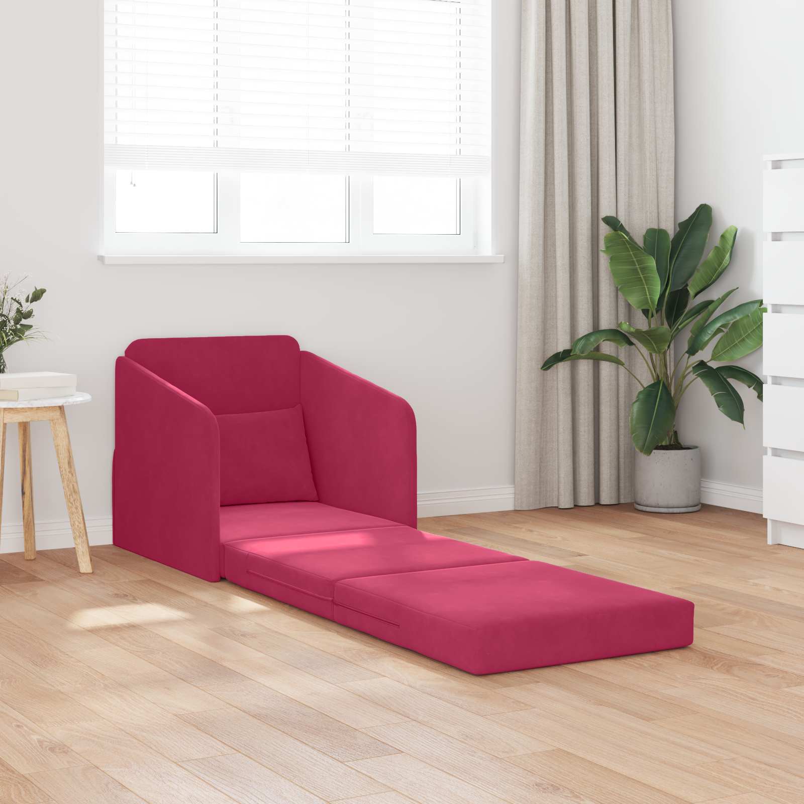 Slaapbank Wijnrood 65 x 80 x 83 cm Fluweel