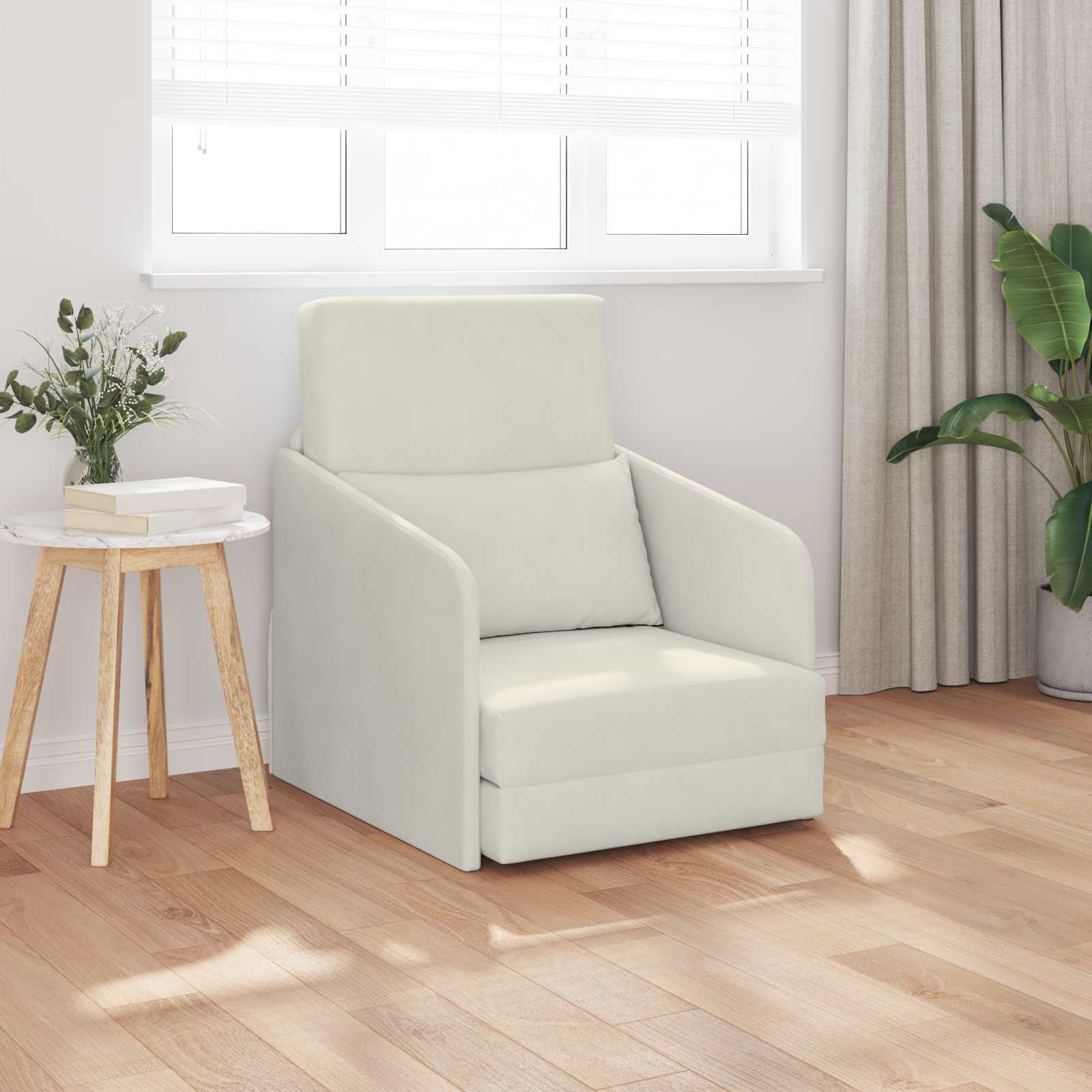 Slaapbank Crème 65 x 80 x 83 cm Fluweel