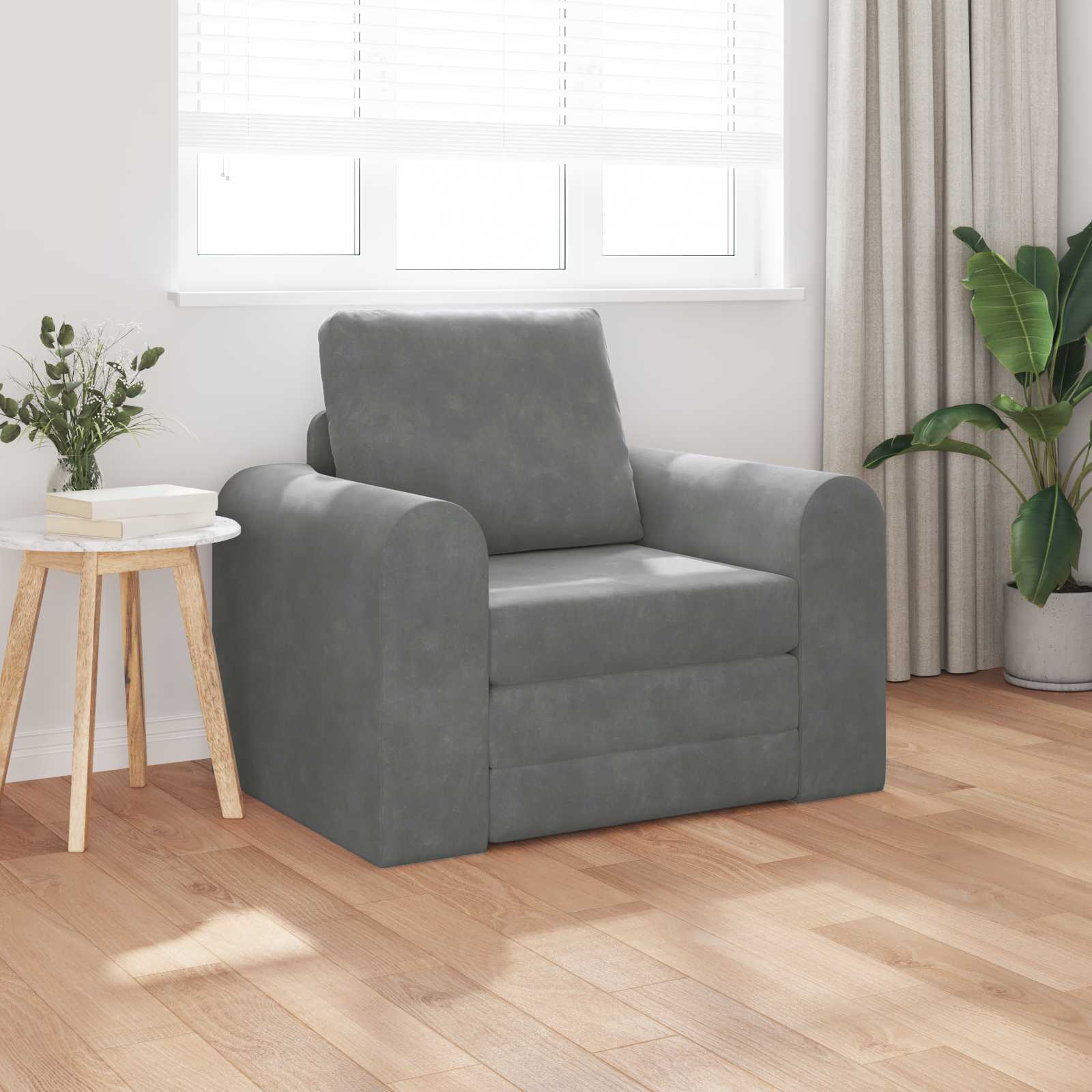 Slaapbank Donkergrijs 98 x 71 x 83 cm Fluweel