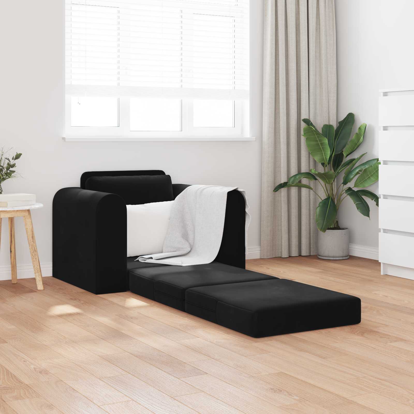 Slaapbank Zwart 98 x 71 x 83 cm Fluweel