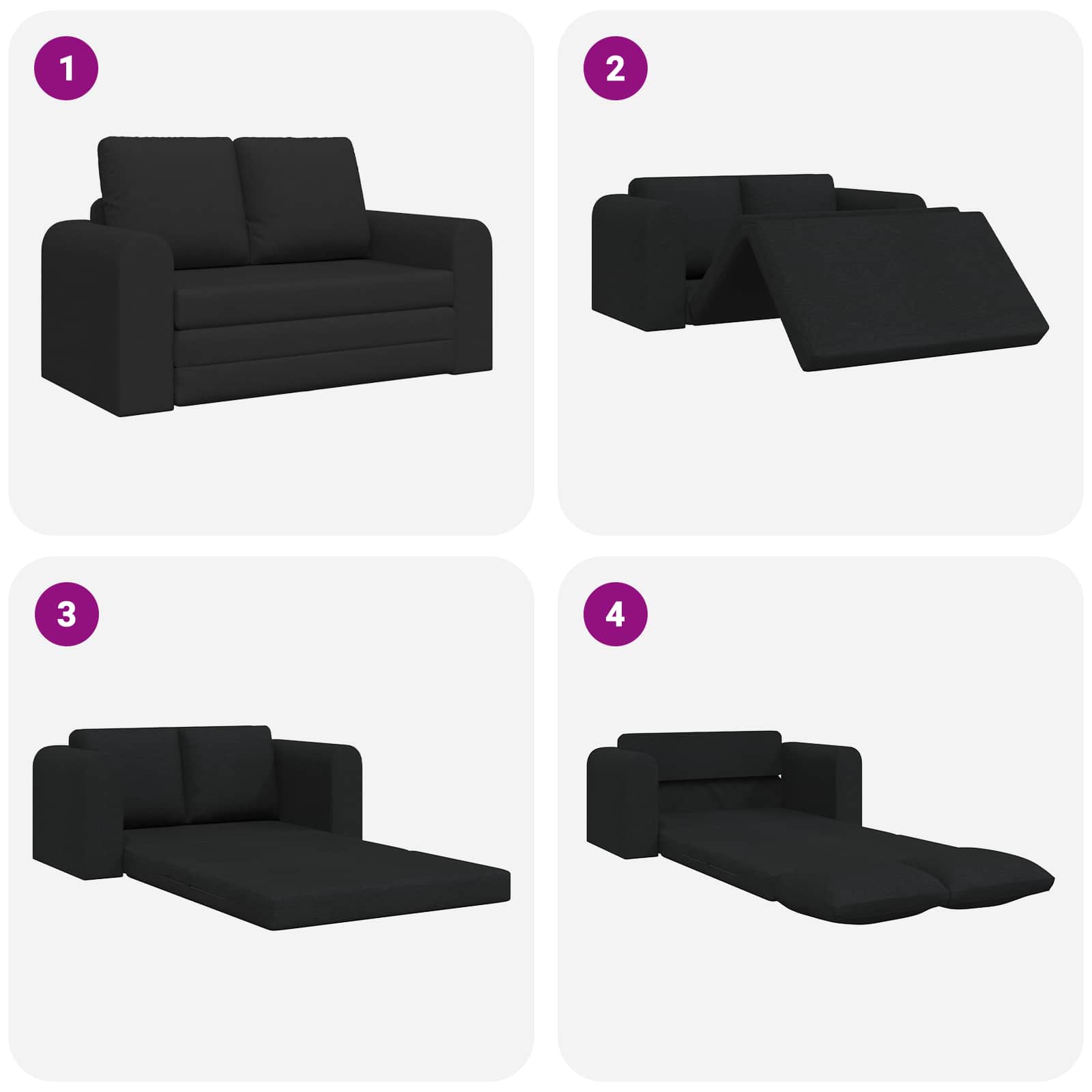 Slaapbank 60cm Zwart Stof