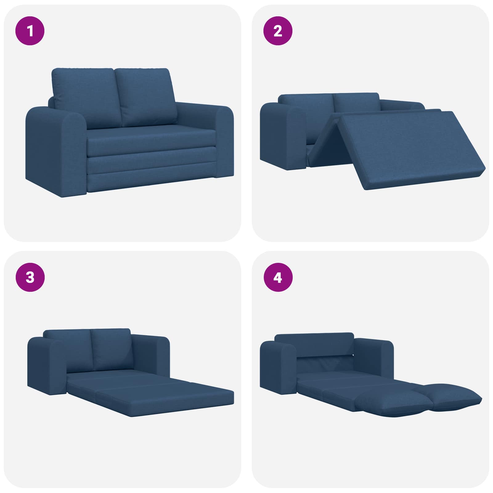 Slaapbank 60cm Blauw Stof