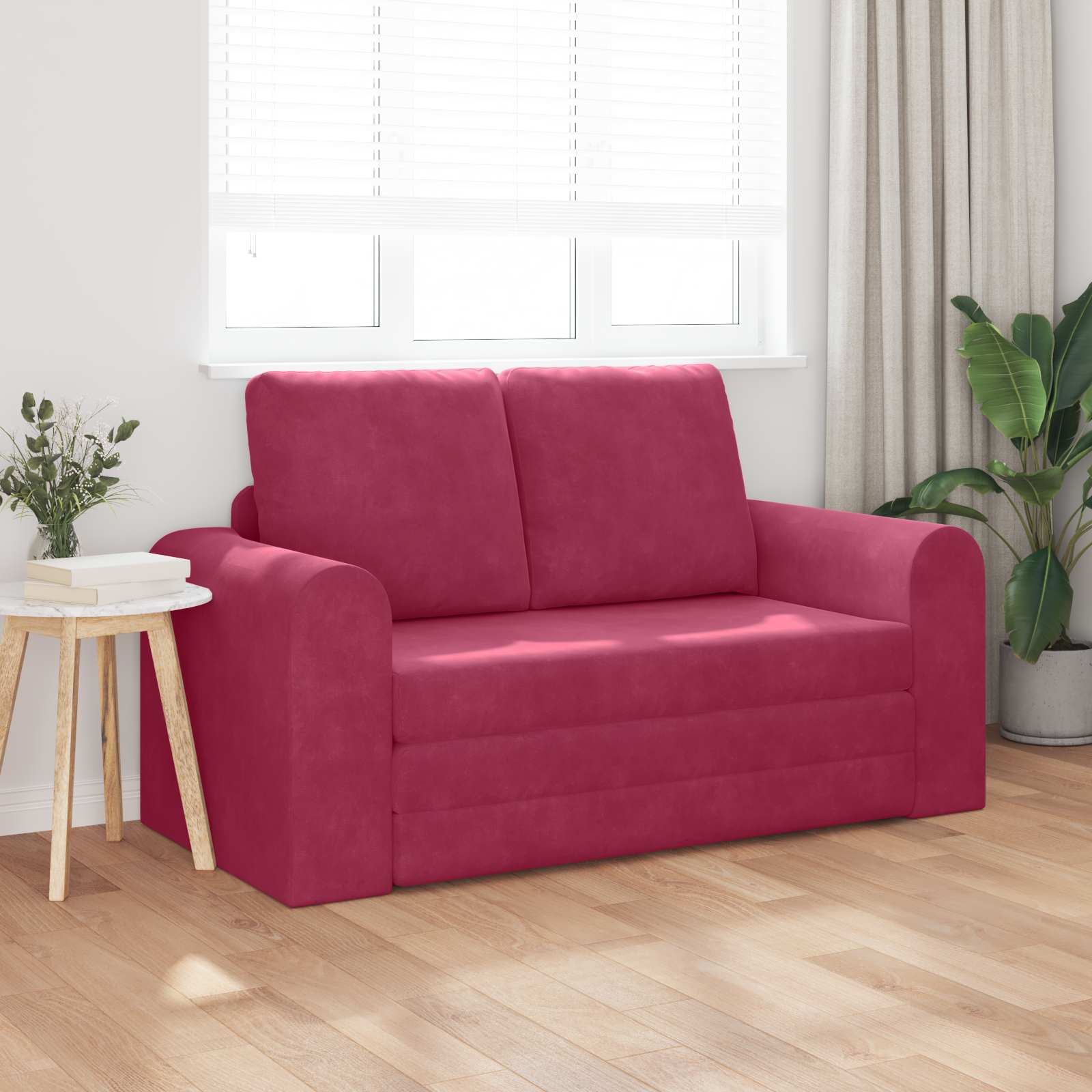 Slaapbank Wijnrood 148 x 71 x 83 cm Fluweel