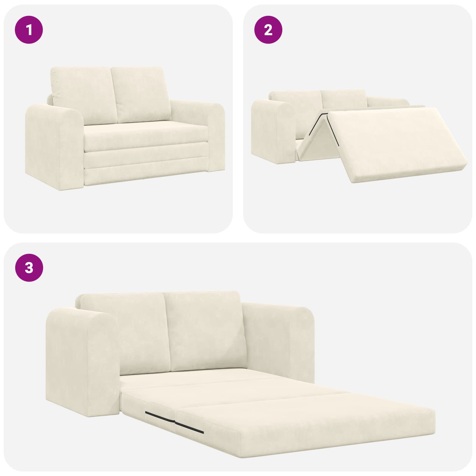 Slaapbank Crème 148 x 71 x 83 cm Fluweel