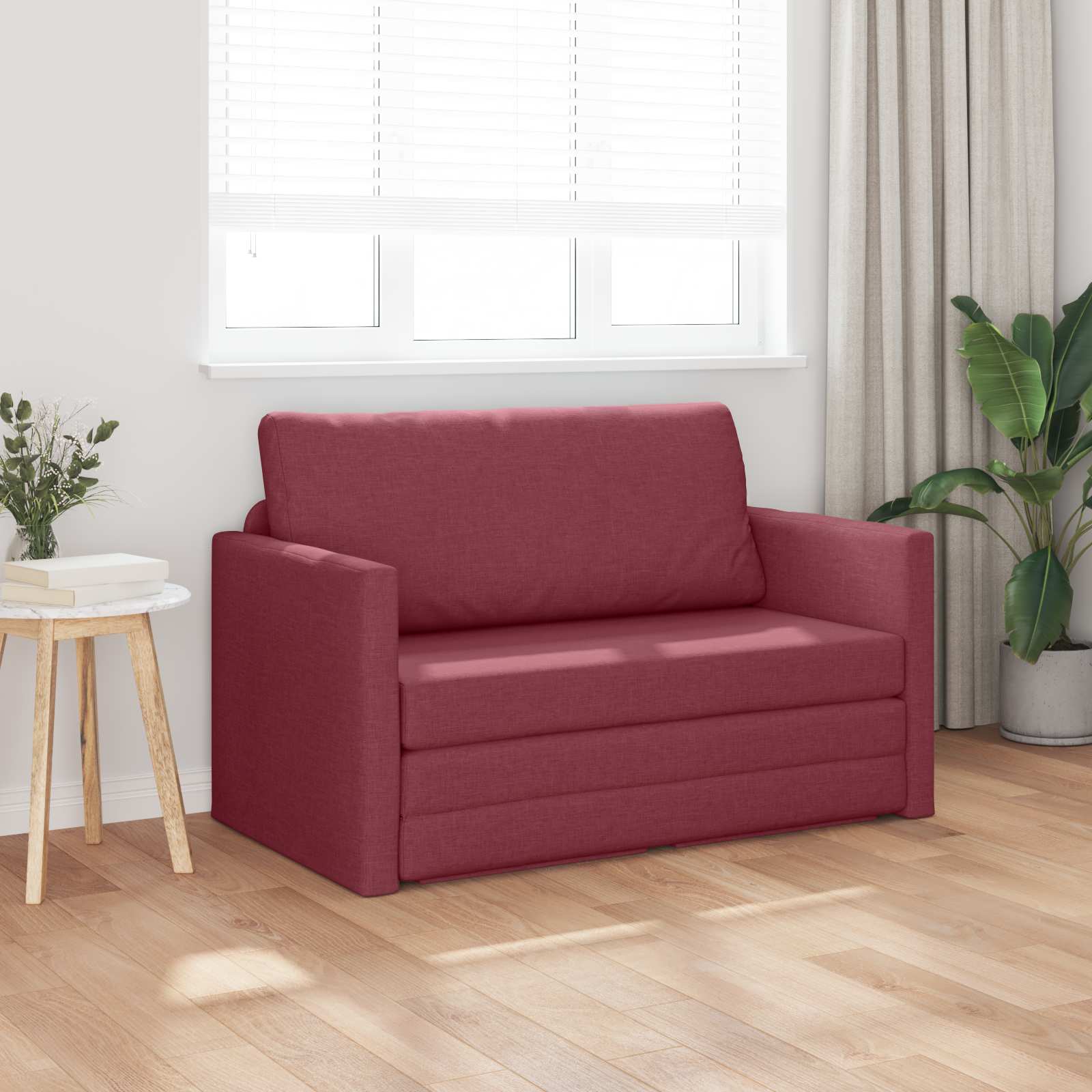 Slaapbank 110cm Wijnrood Stof
