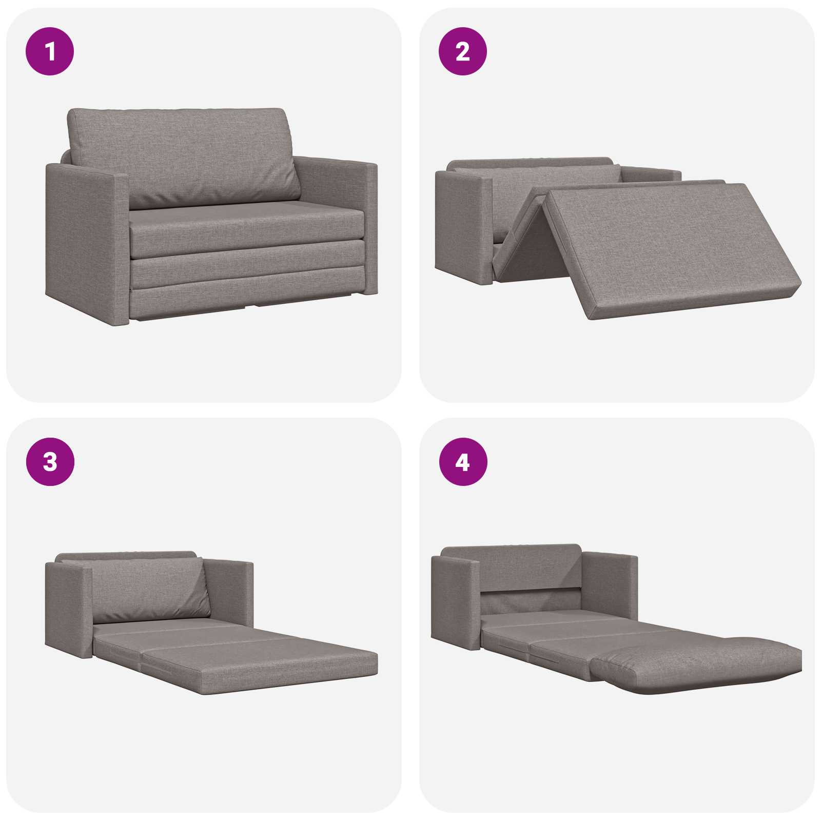 Slaapbank 110cm Taupe Stof