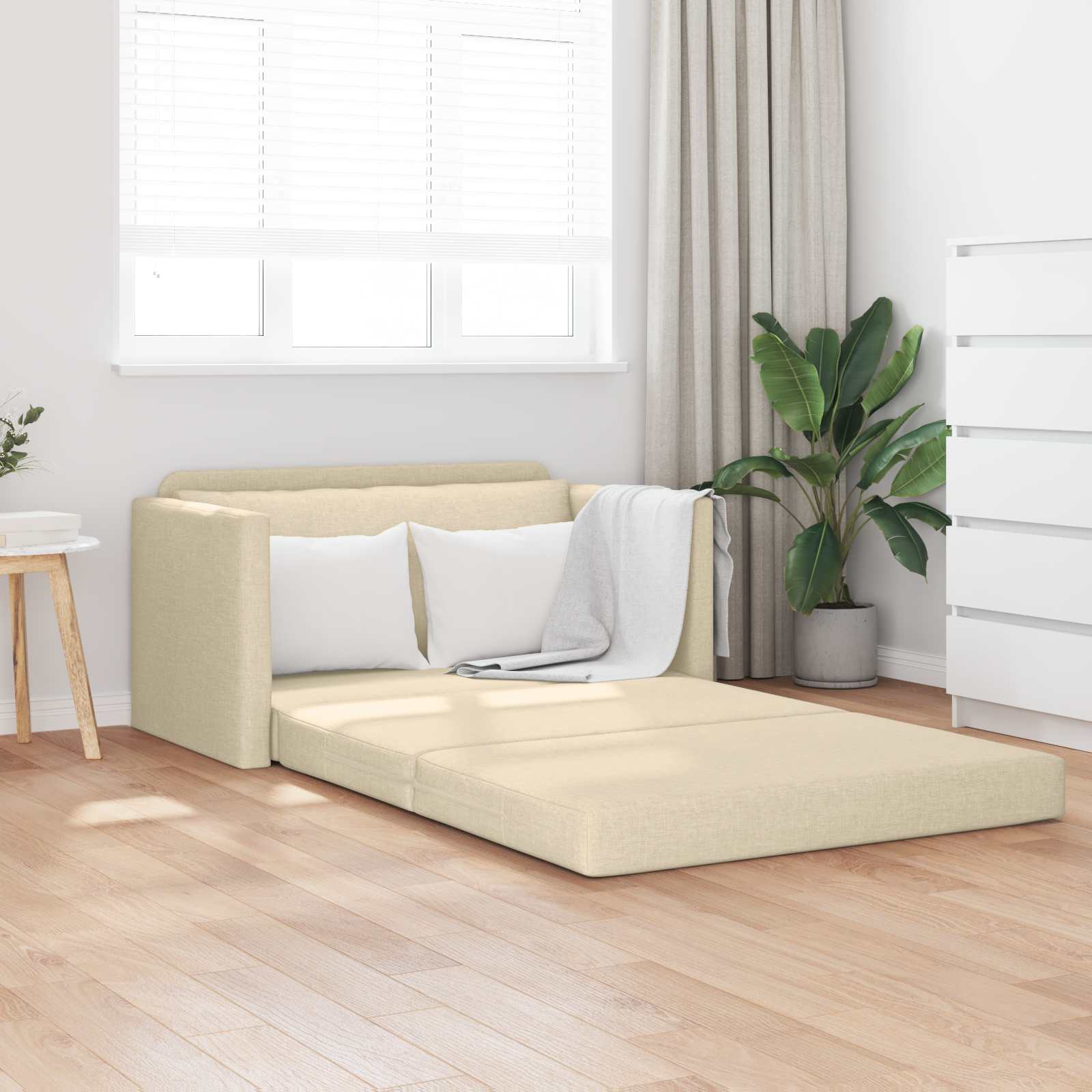 Slaapbank 110cm Crème Stof