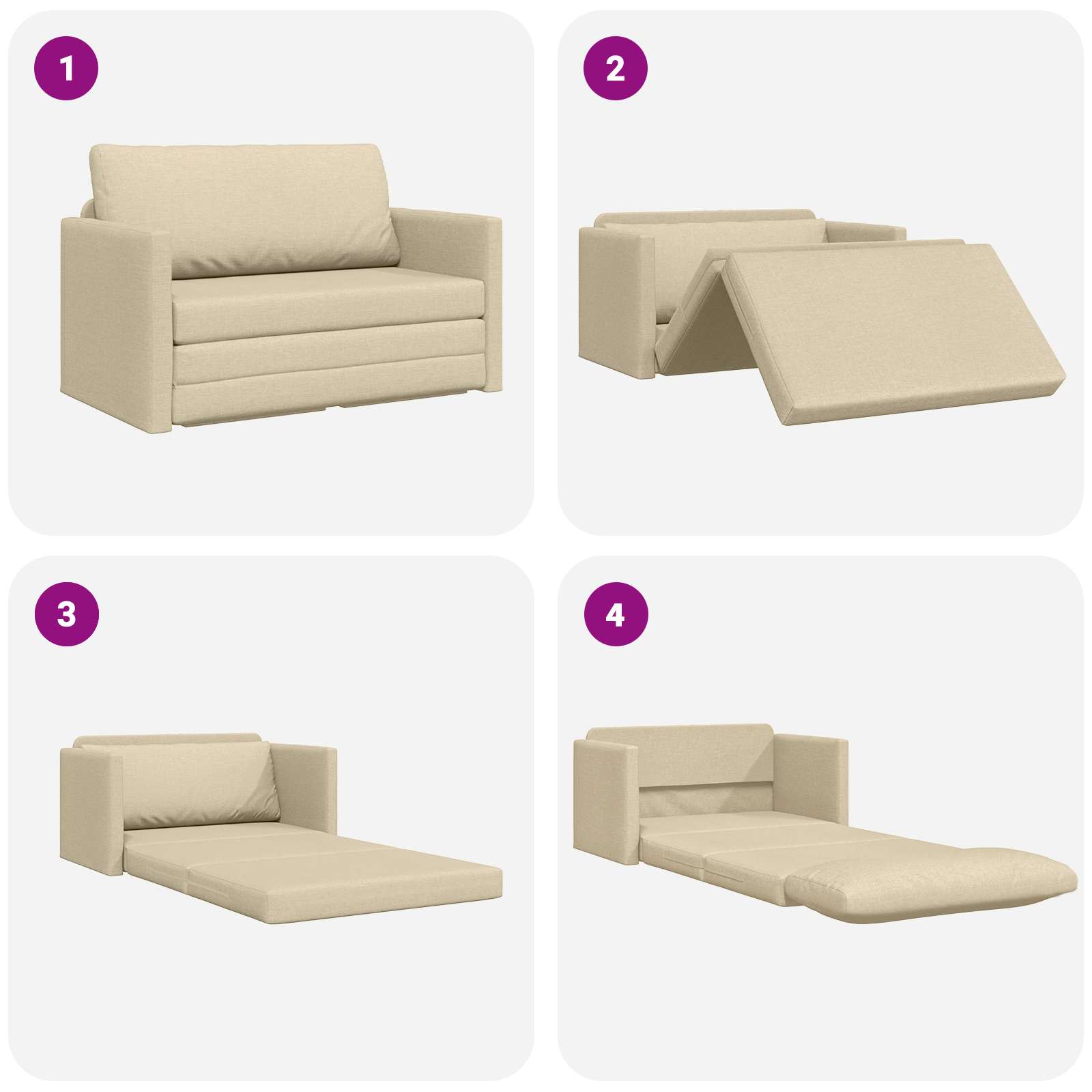 Slaapbank 110cm Crème Stof