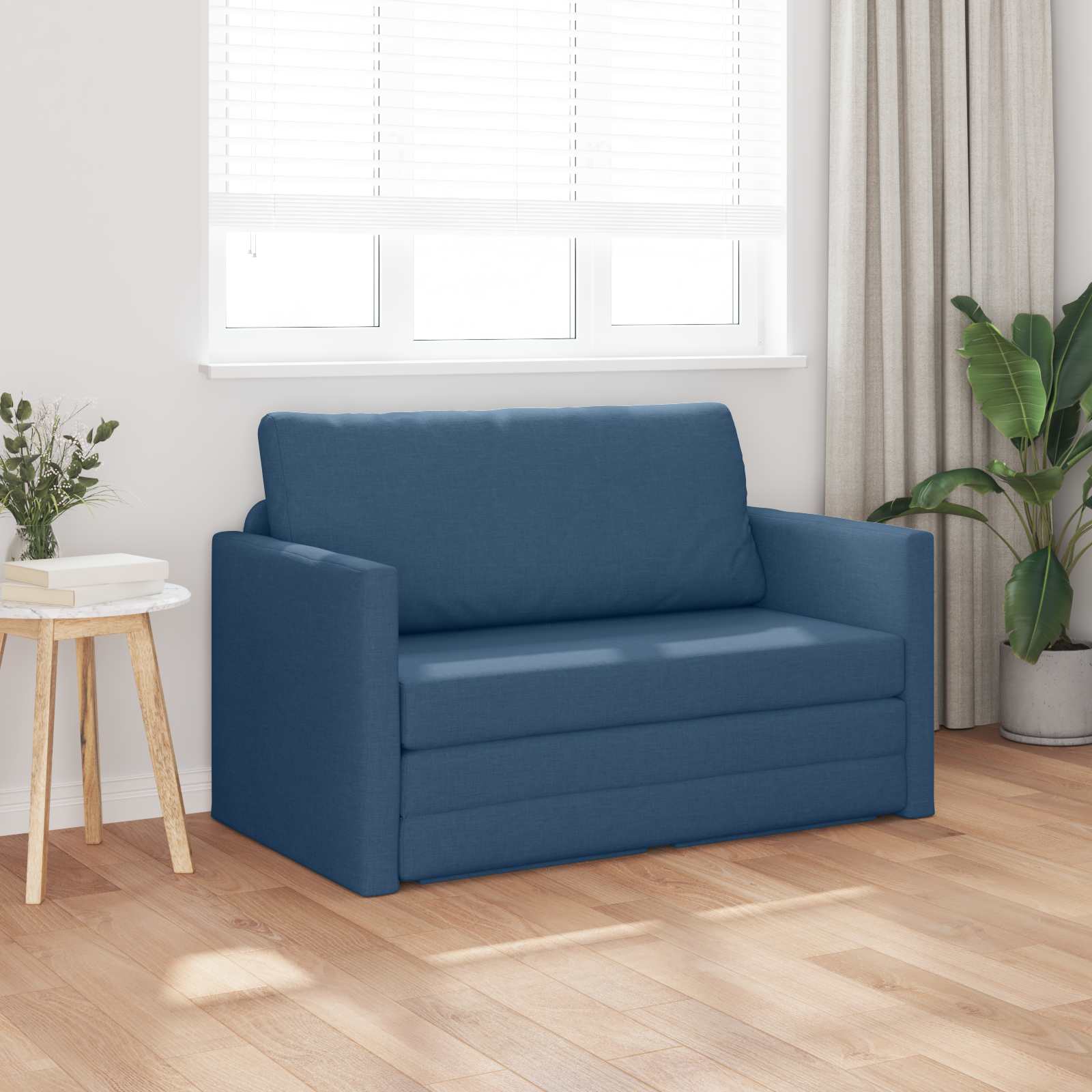 Slaapbank 110cm Blauw Stof