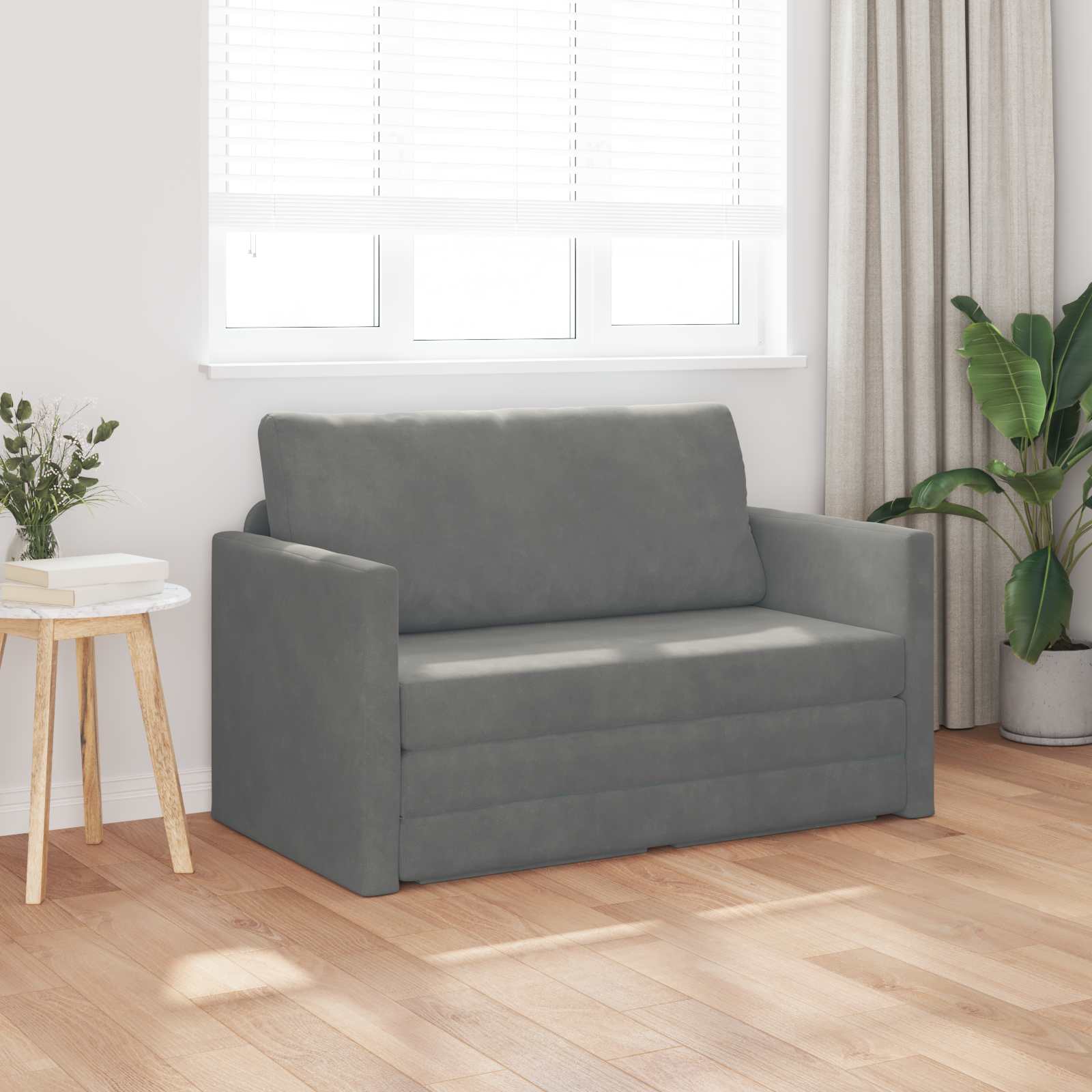Slaapbank Donkergrijs 124 x 71 x 78 cm Fluweel