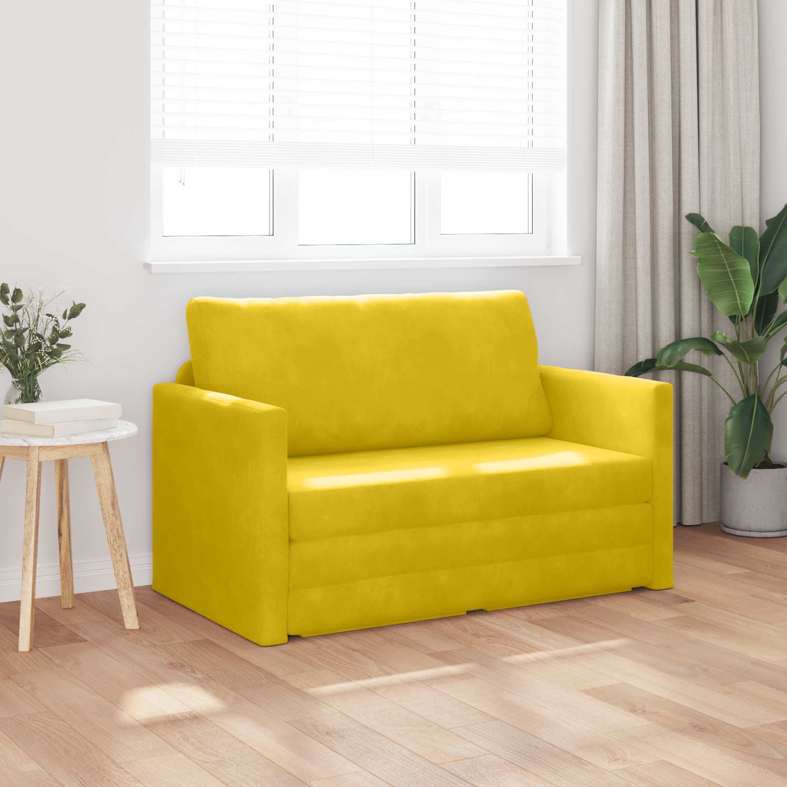 Slaapbank Zonnebloemgeel 124 x 71 x 78 cm Fluweel