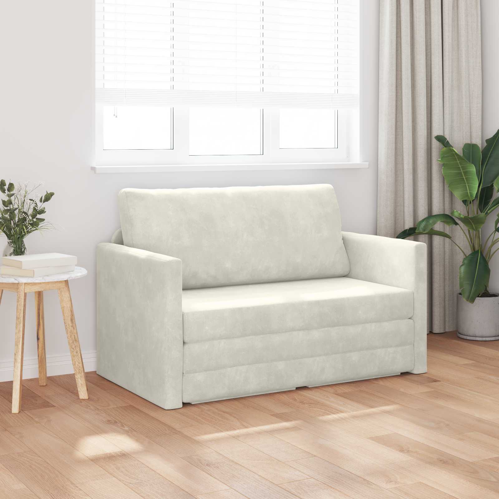 Slaapbank Crème 124 x 71 x 78 cm Fluweel