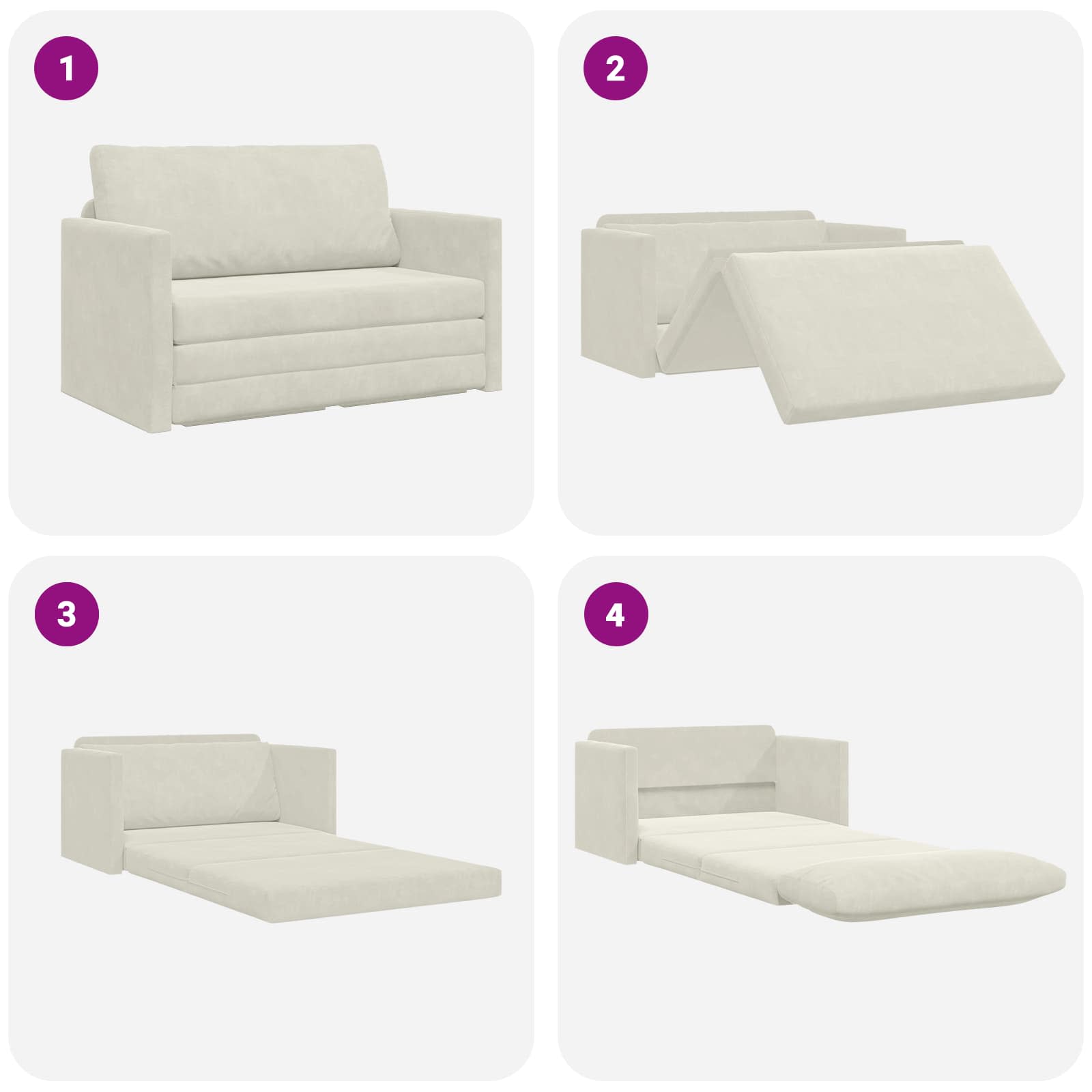 Slaapbank Crème 124 x 71 x 78 cm Fluweel