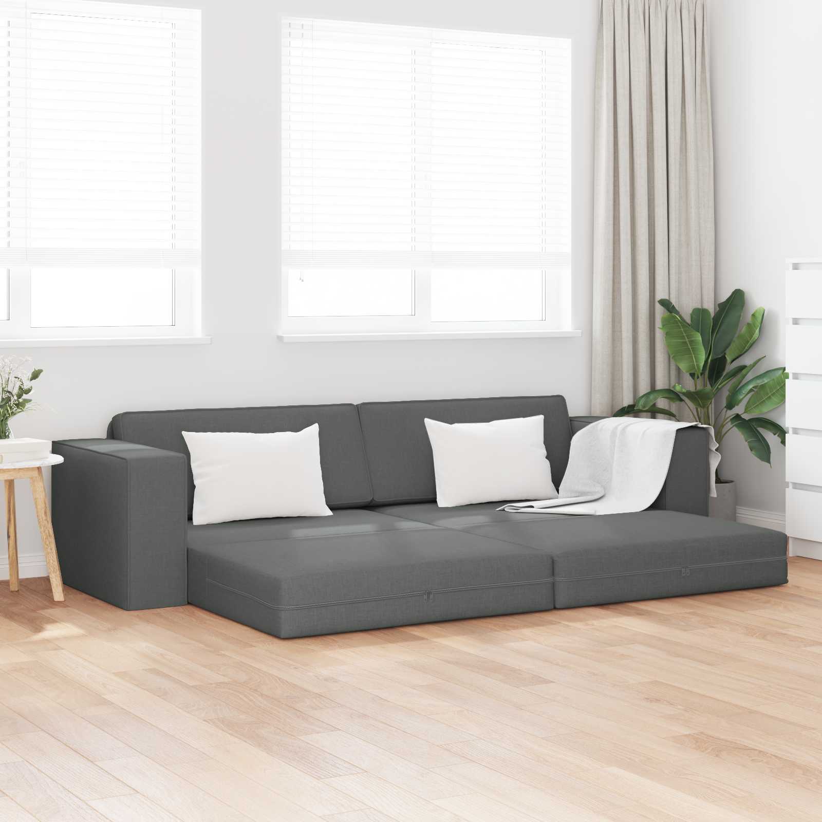 Slaapbank Donkergrijs 245 x 78 x 77 cm Stof