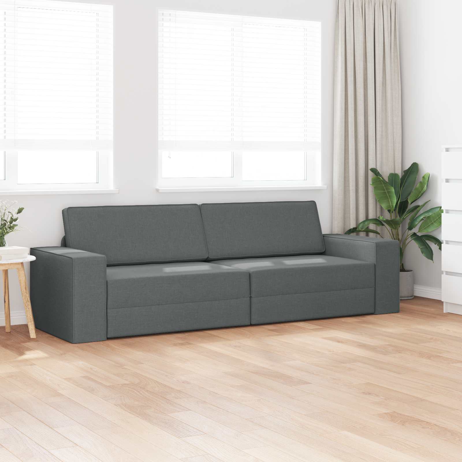 Slaapbank Donkergrijs 245 x 78 x 77 cm Stof