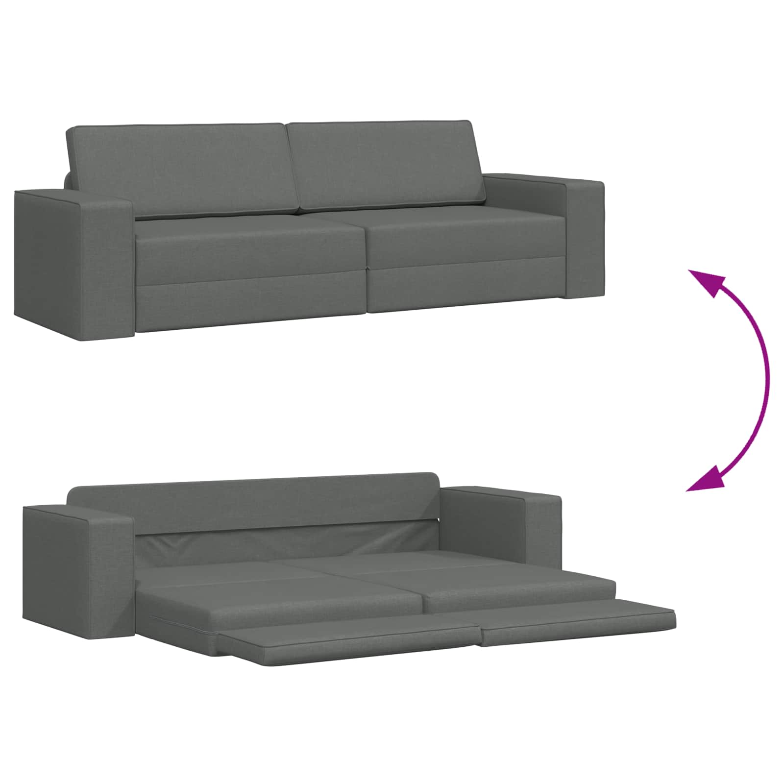 Slaapbank Donkergrijs 245 x 78 x 77 cm Stof