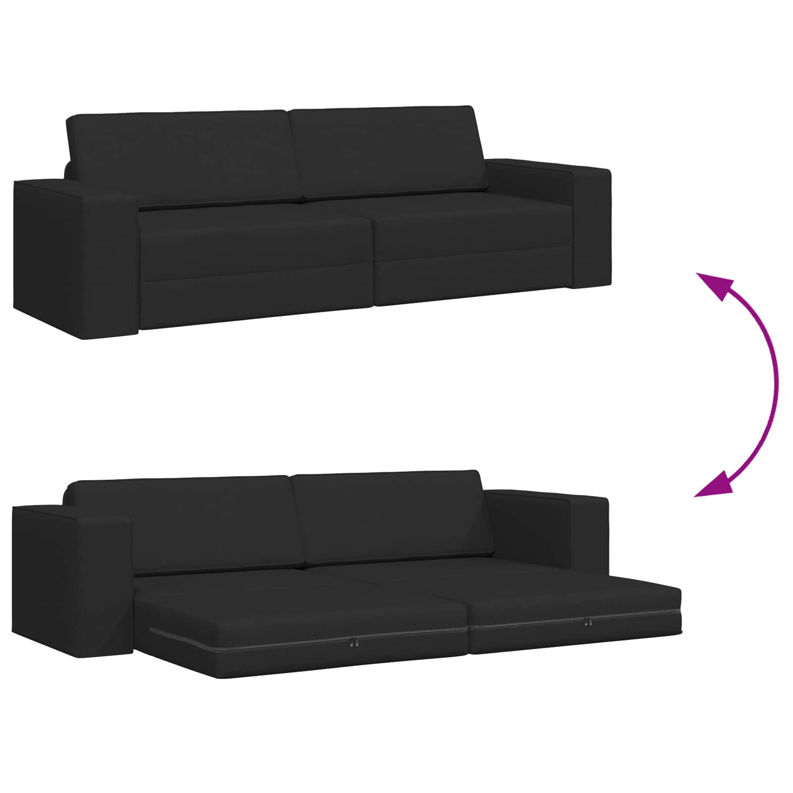 Slaapbank Zwart 245 x 78 x 77 cm Stof