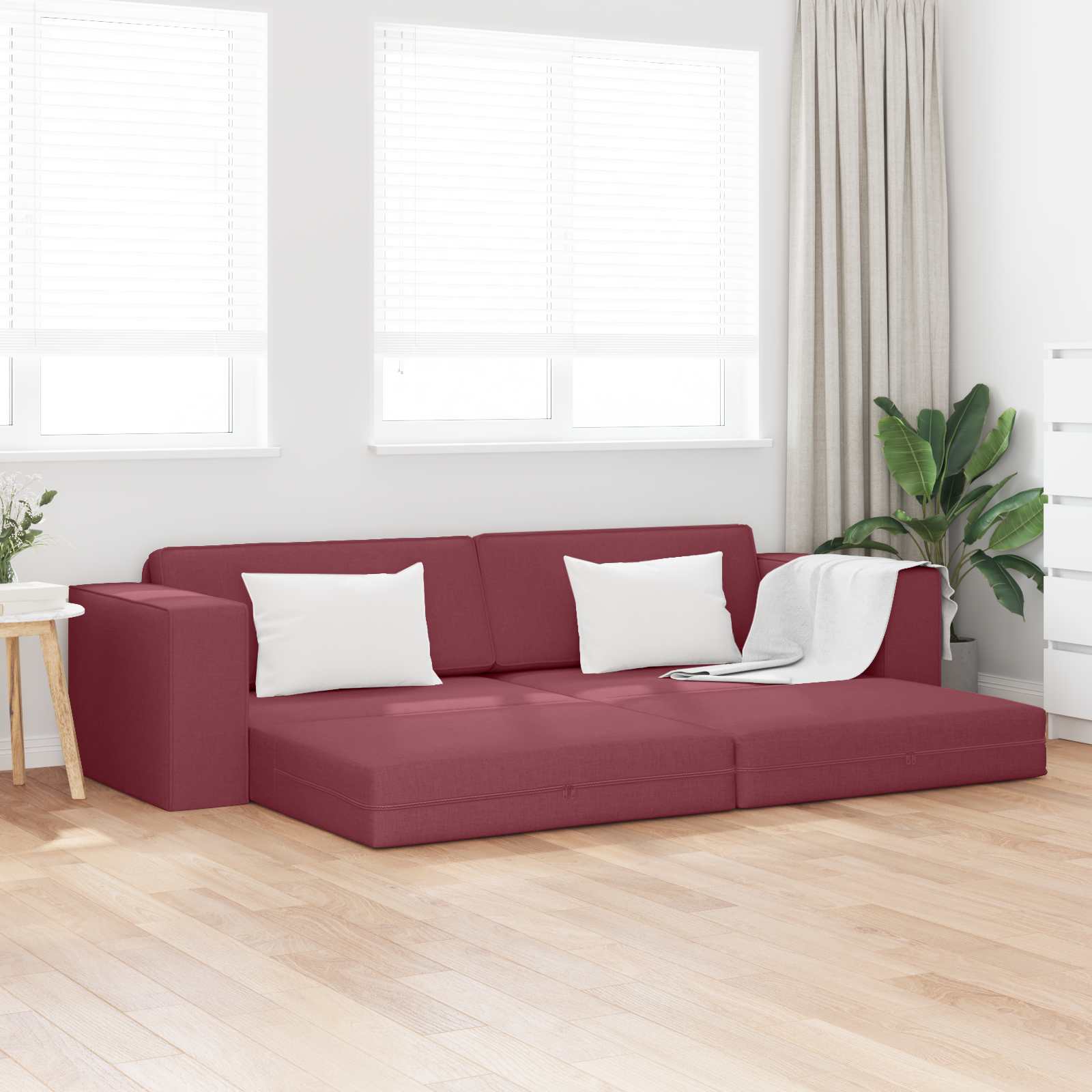 Slaapbank Wijnrood 245 x 78 x 77 cm Stof