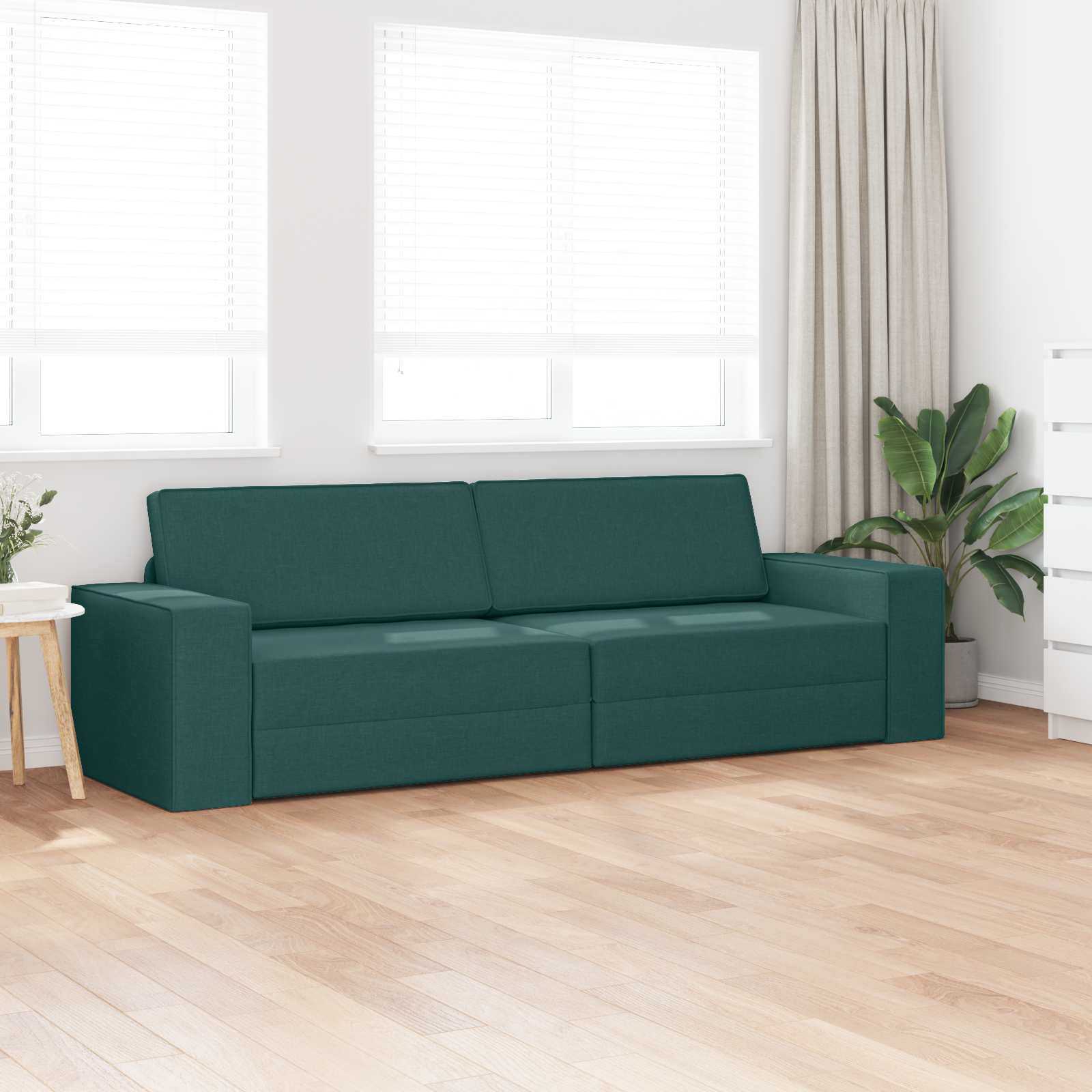 Slaapbank Donkergroen 245 x 78 x 77 cm Stof